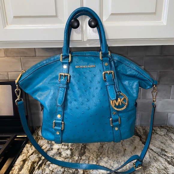 Michael Kors Handbags - Michael Kors RARE Ostrich Leather Convertible Bag